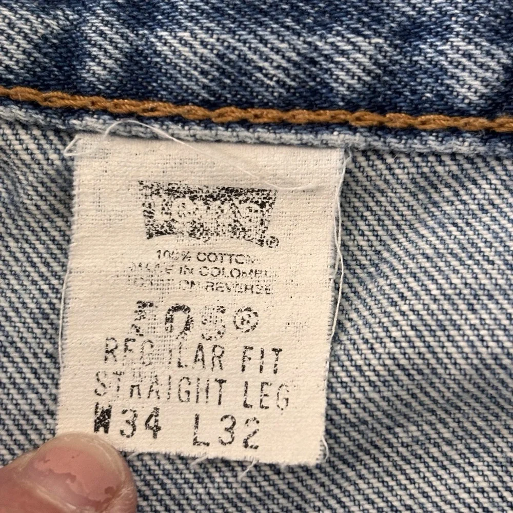 Levis 505 Vintage 2001 Regular Fit Jeans Mens 34x32Blue Denim Y2K Cotton‎
